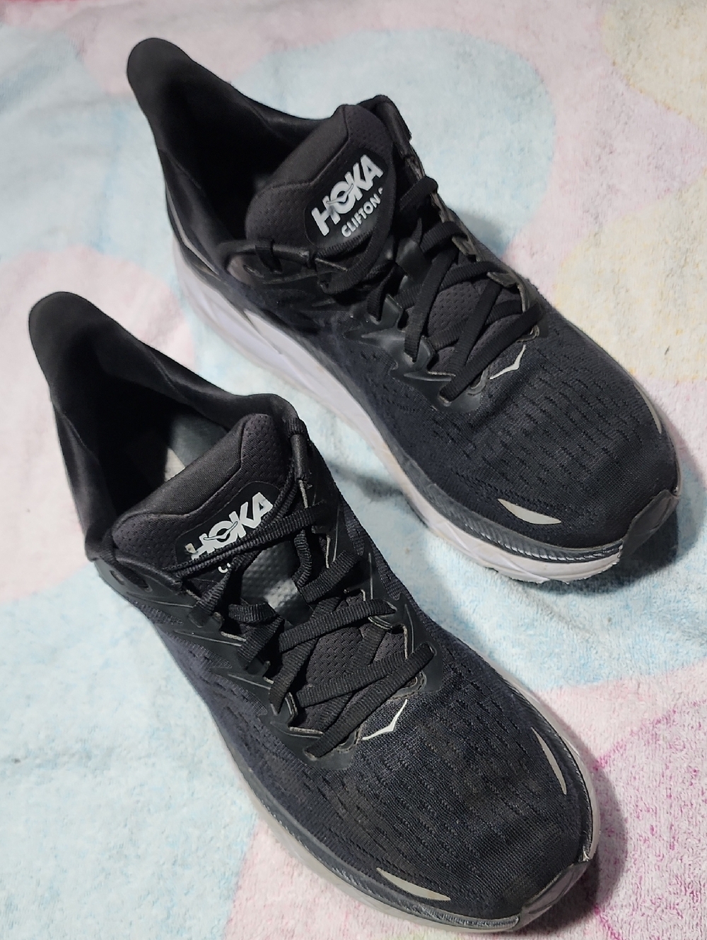Hoka One One Men's Clifton 11D Black White 1119393 Running Shoes